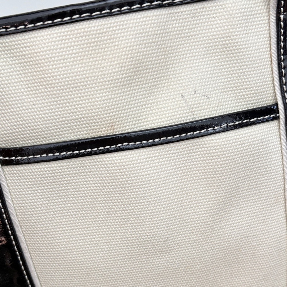 Lands' End Black and Cream Tote Bag - Picture 3 of 11